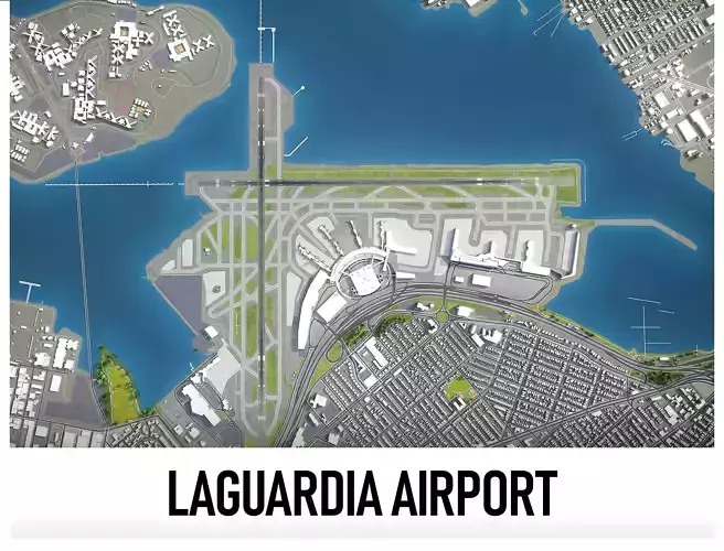 New York LaGuardia Airport Low-poly 3D model