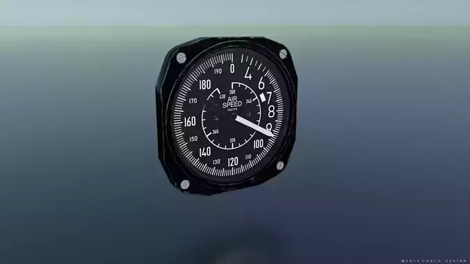 US AIR SPEED INDICATOR Low-poly 3D model