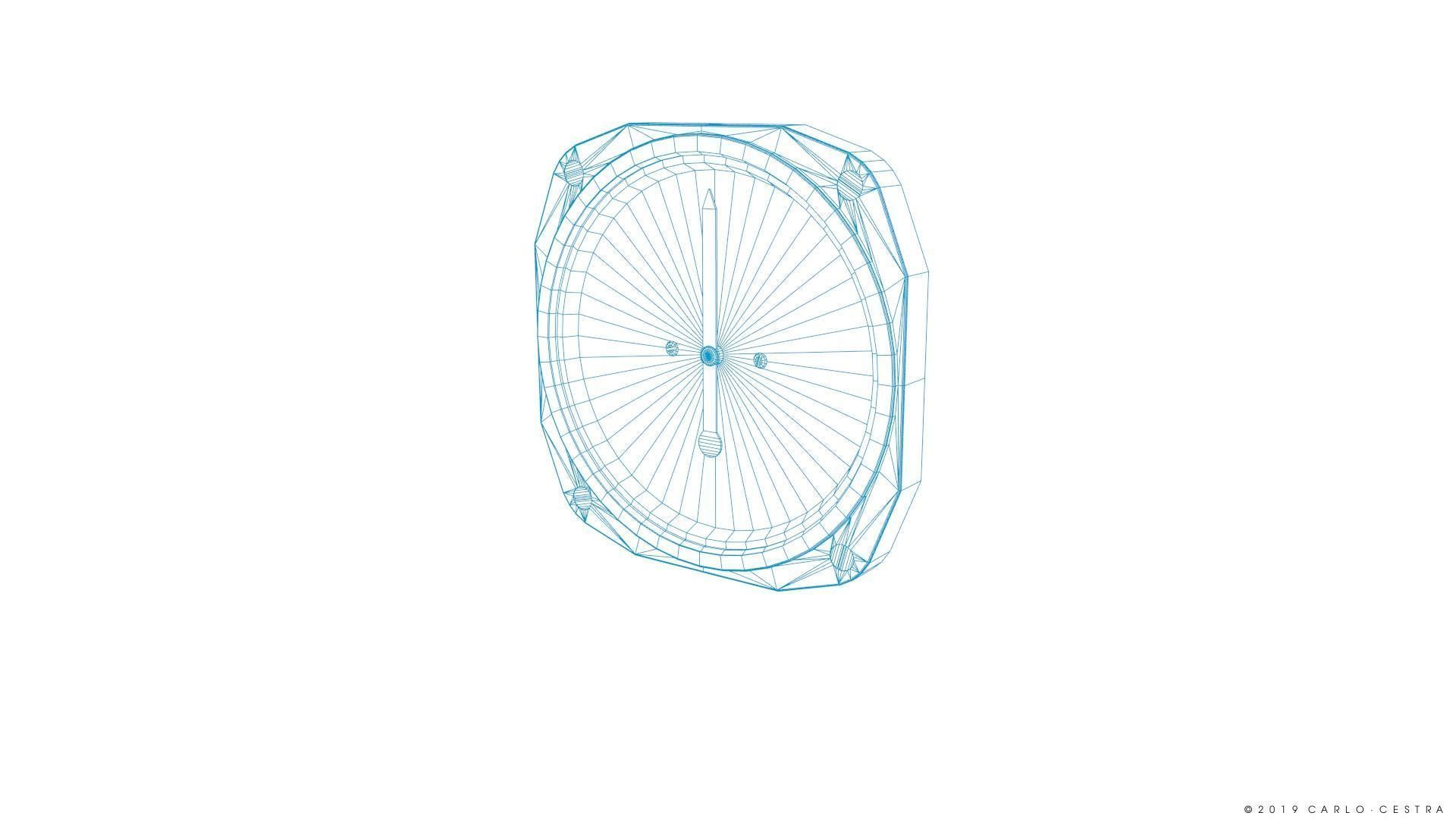 US AIR SPEED INDICATOR Low-poly 3D model_16