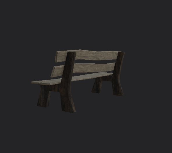 Old Park Bench Free low-poly 3D model_2