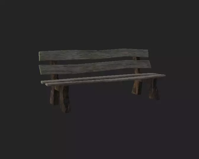 Old Park Bench Free low-poly 3D model_0