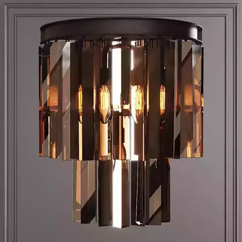 RH 1920S ODEON SMOKE GLASS FRINGE SCONCE Black