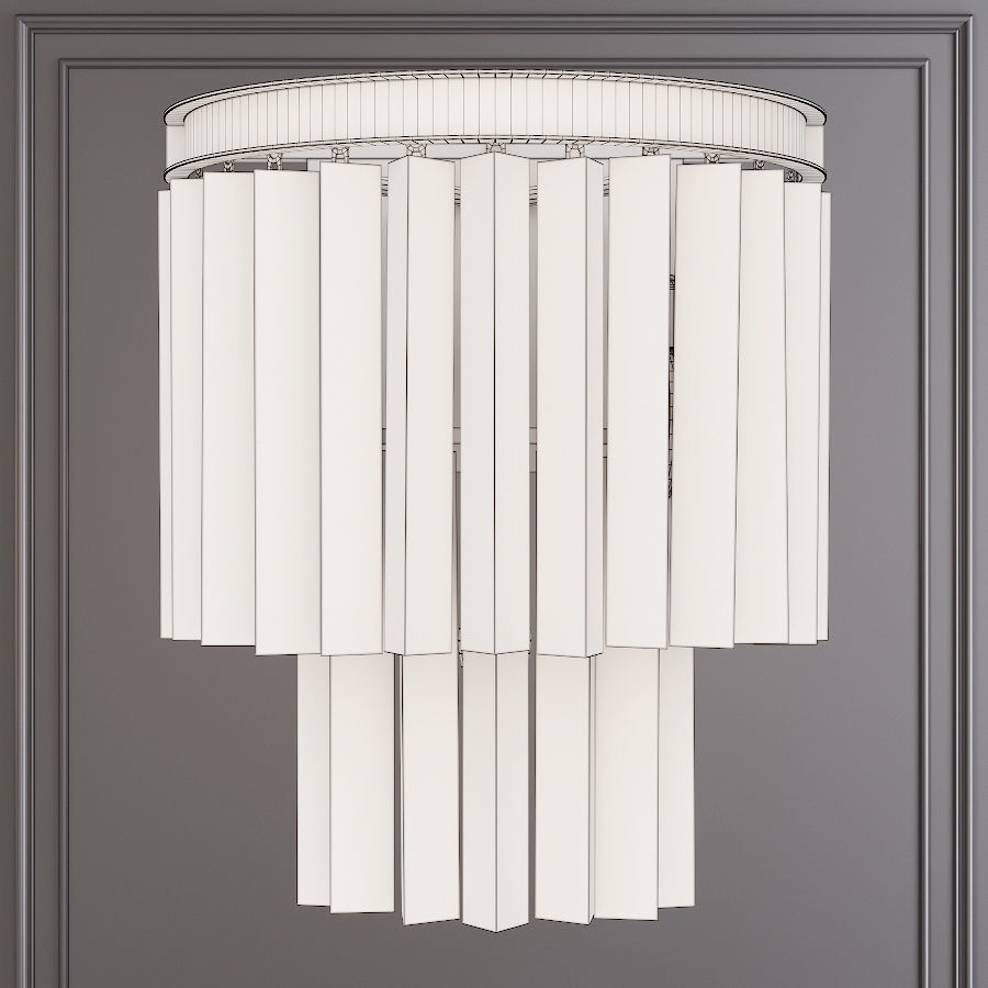 RH 1920S ODEON CLEAR GLASS FRINGE SCONCE Nickel 3D model_1