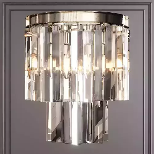 RH 1920S ODEON CLEAR GLASS FRINGE SCONCE Nickel 3D model