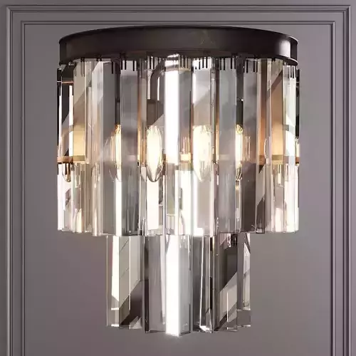 RH 1920S ODEON CLEAR GLASS FRINGE SCONCE Black