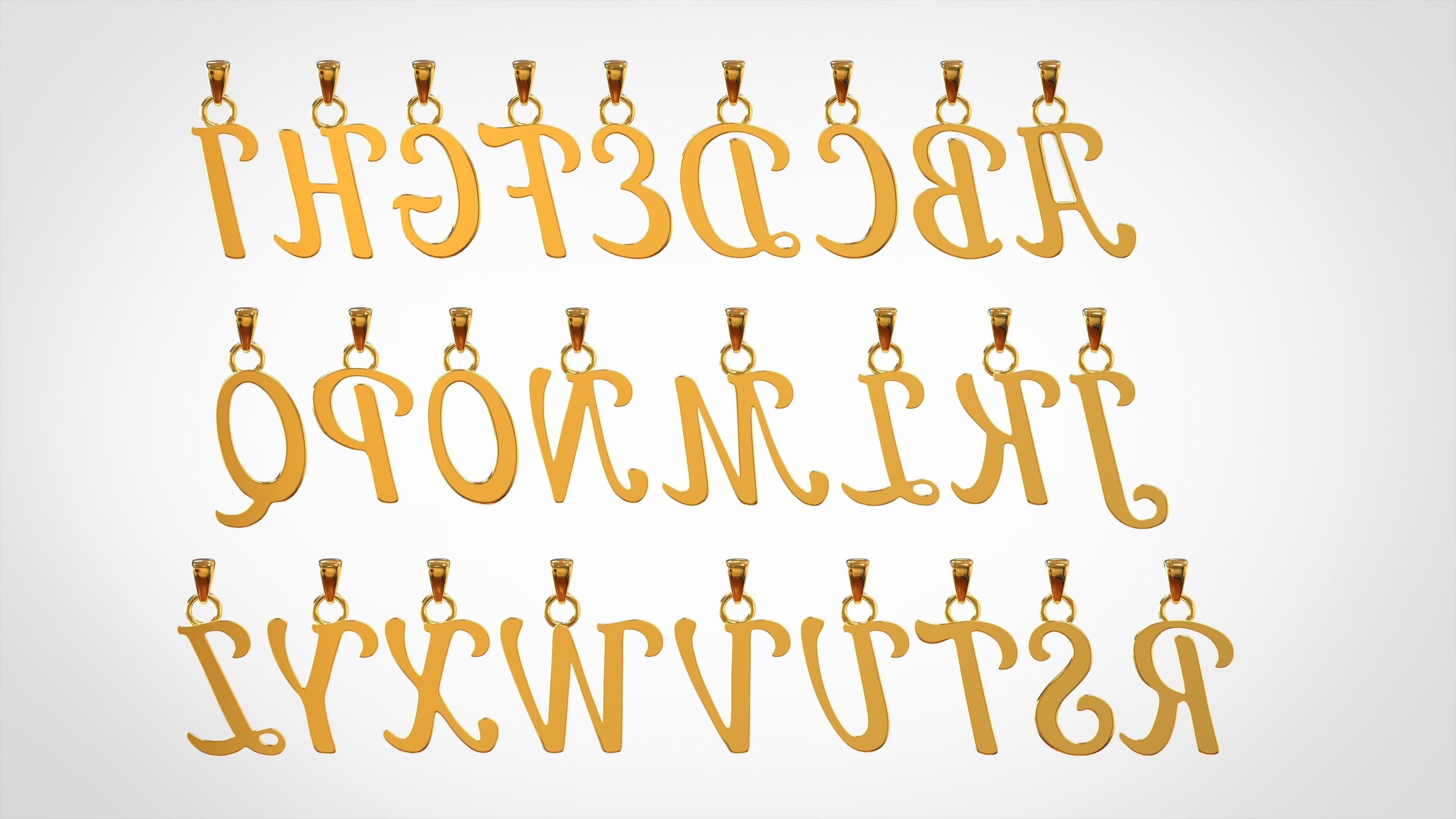 Nautilus Pompilius Font Alphabet Pendants 3D print model_3