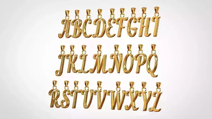 Nautilus Pompilius Font Alphabet Pendants 3D print model