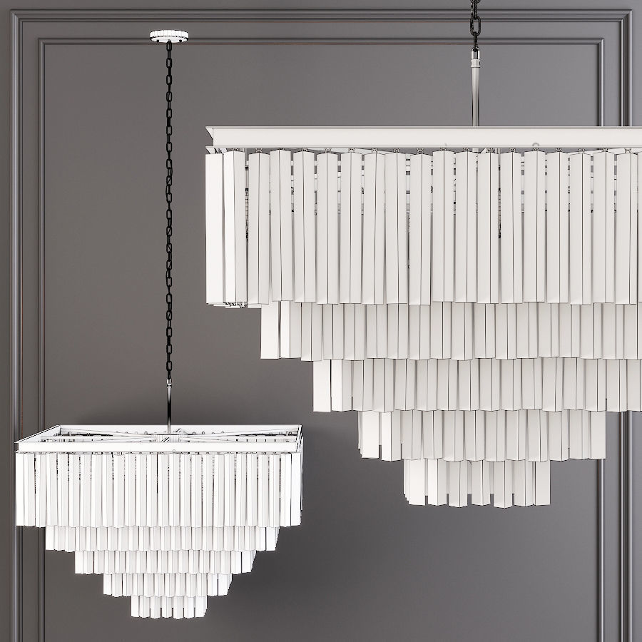 RH 1920S ODEON SMOKE GLASS FRINGE SQUARE  5-TIER Nickel 3D model_1