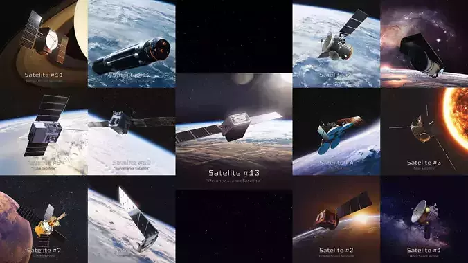 Space Satellites 3D Model Collection