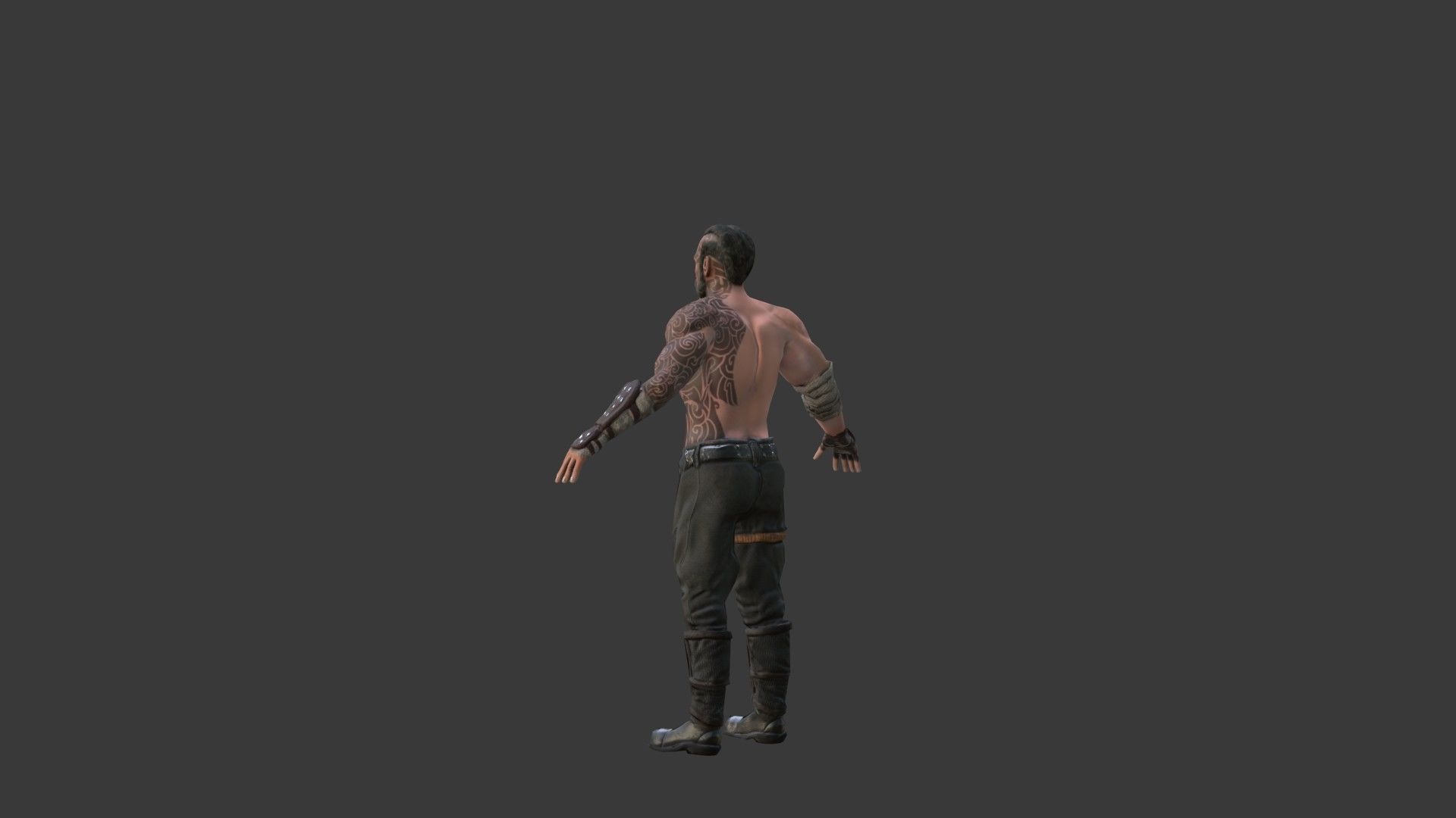 Barbarian Warrior Low-poly 3D model_37