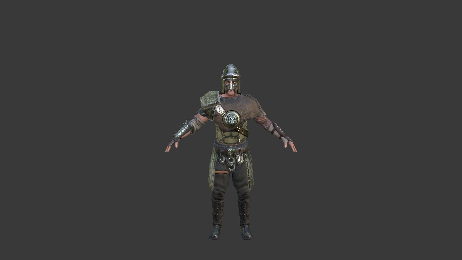 Barbarian Warrior Low-poly 3D model_18