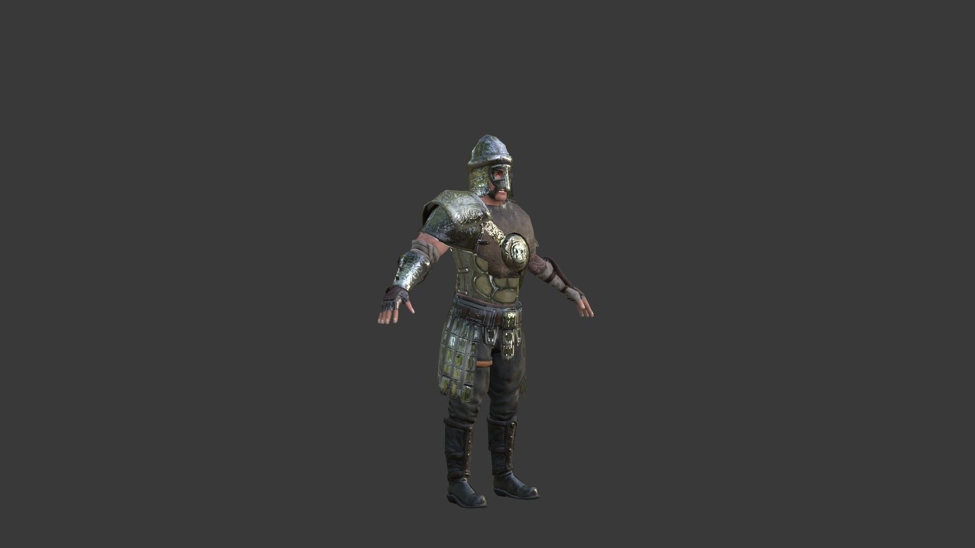 Barbarian Warrior Low-poly 3D model_25