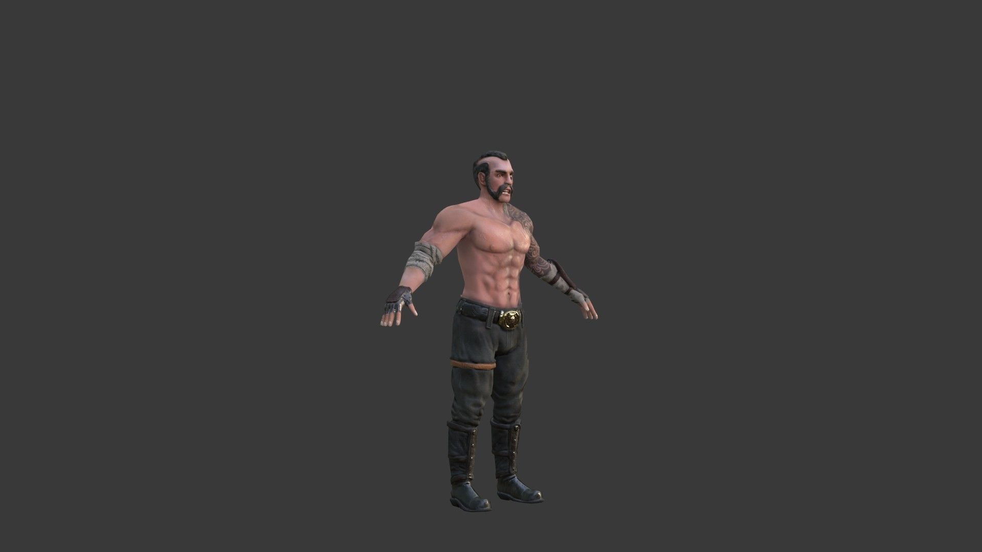 Barbarian Warrior Low-poly 3D model_41