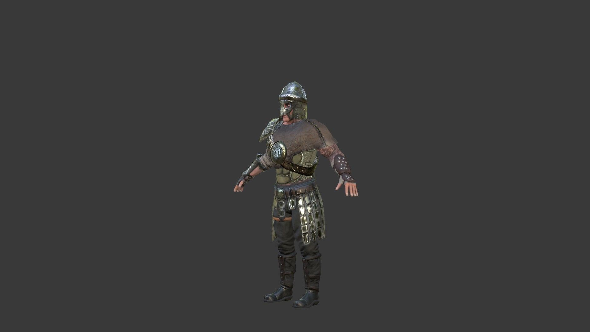 Barbarian Warrior Low-poly 3D model_19
