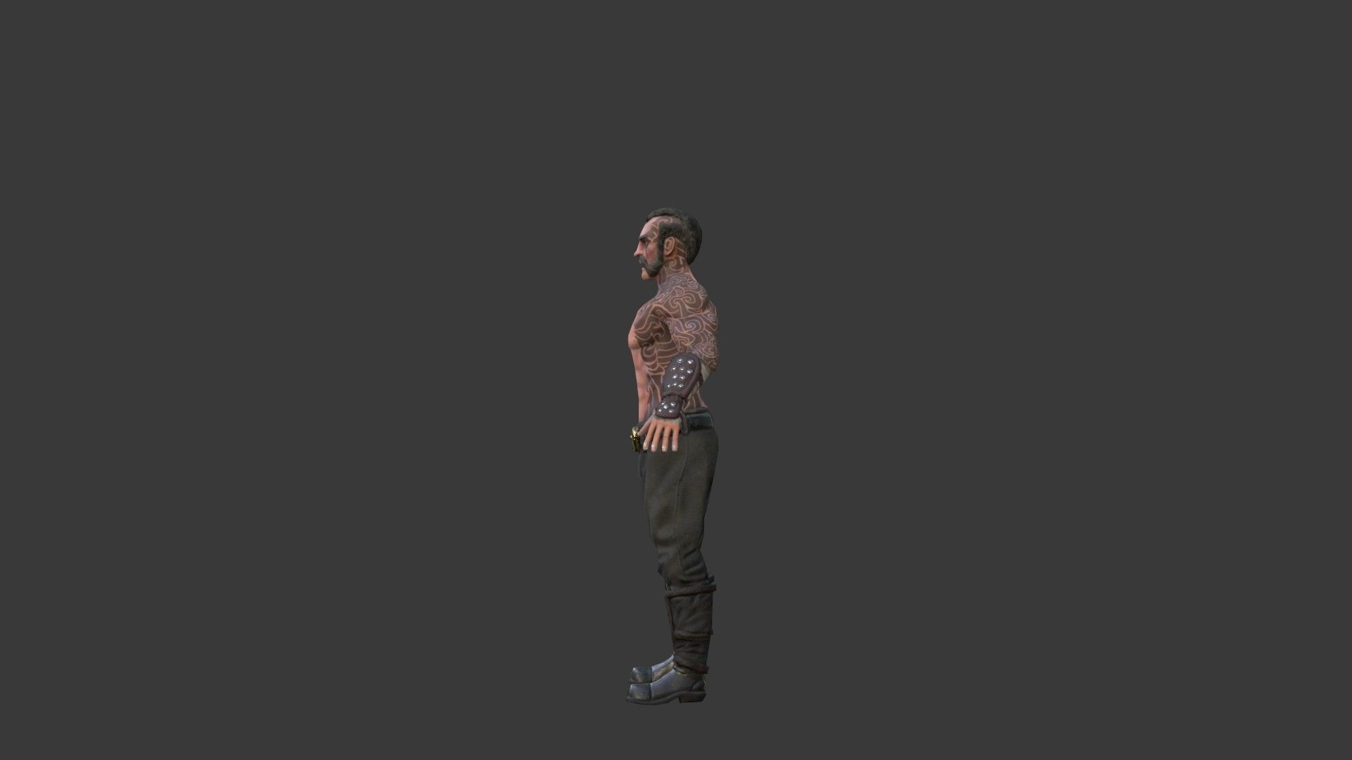 Barbarian Warrior Low-poly 3D model_36