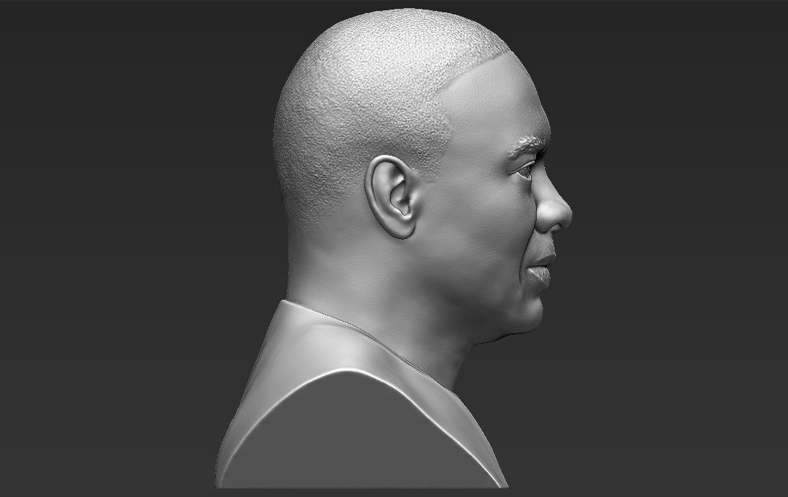 Dr Dre bust 3D printing ready stl obj formats 3D print model_7