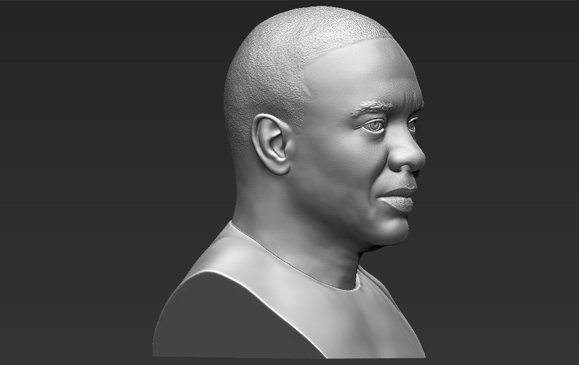 Dr Dre bust 3D printing ready stl obj formats 3D print model_8