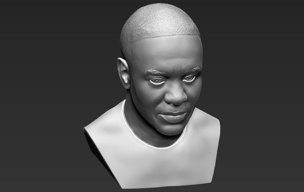 Dr Dre bust 3D printing ready stl obj formats 3D print model_11