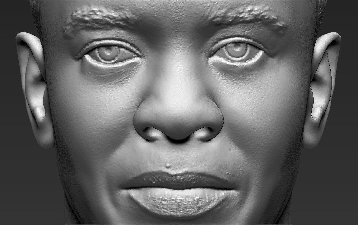 Dr Dre bust 3D printing ready stl obj formats 3D print model_15