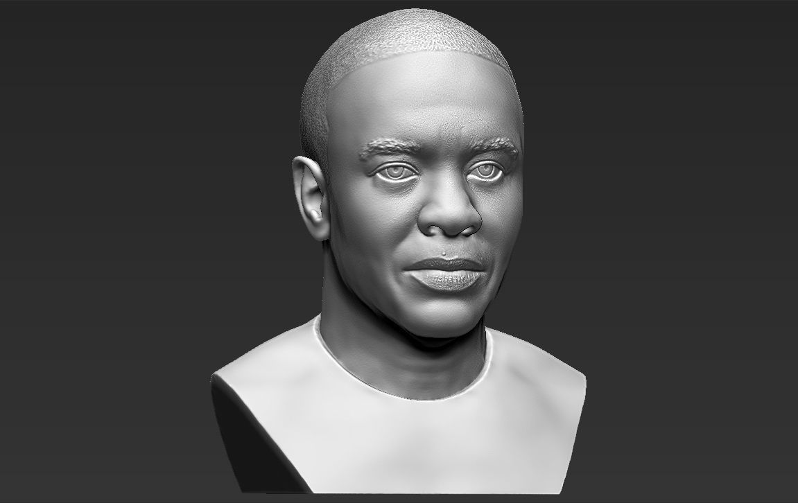 Dr Dre bust 3D printing ready stl obj formats 3D print model_9