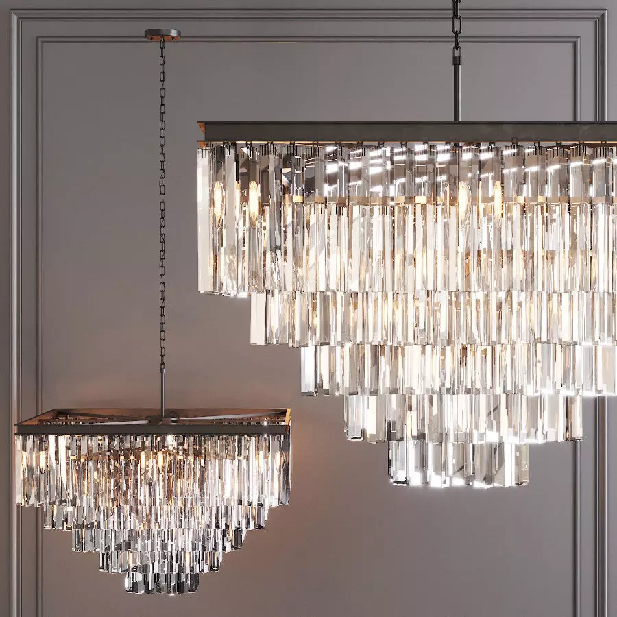 RH 1920S ODEON CLEAR GLASS FRINGE SQUARE 5-TIER Black 3D model_0