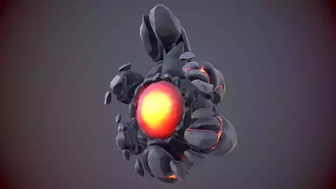 RockBomb enemy creature Low-poly 3D model