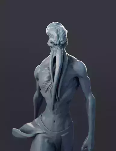 Midnflayer statue of man on rock