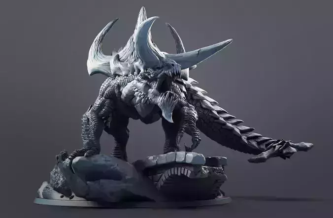 Tarasque dinosaur 3D print model