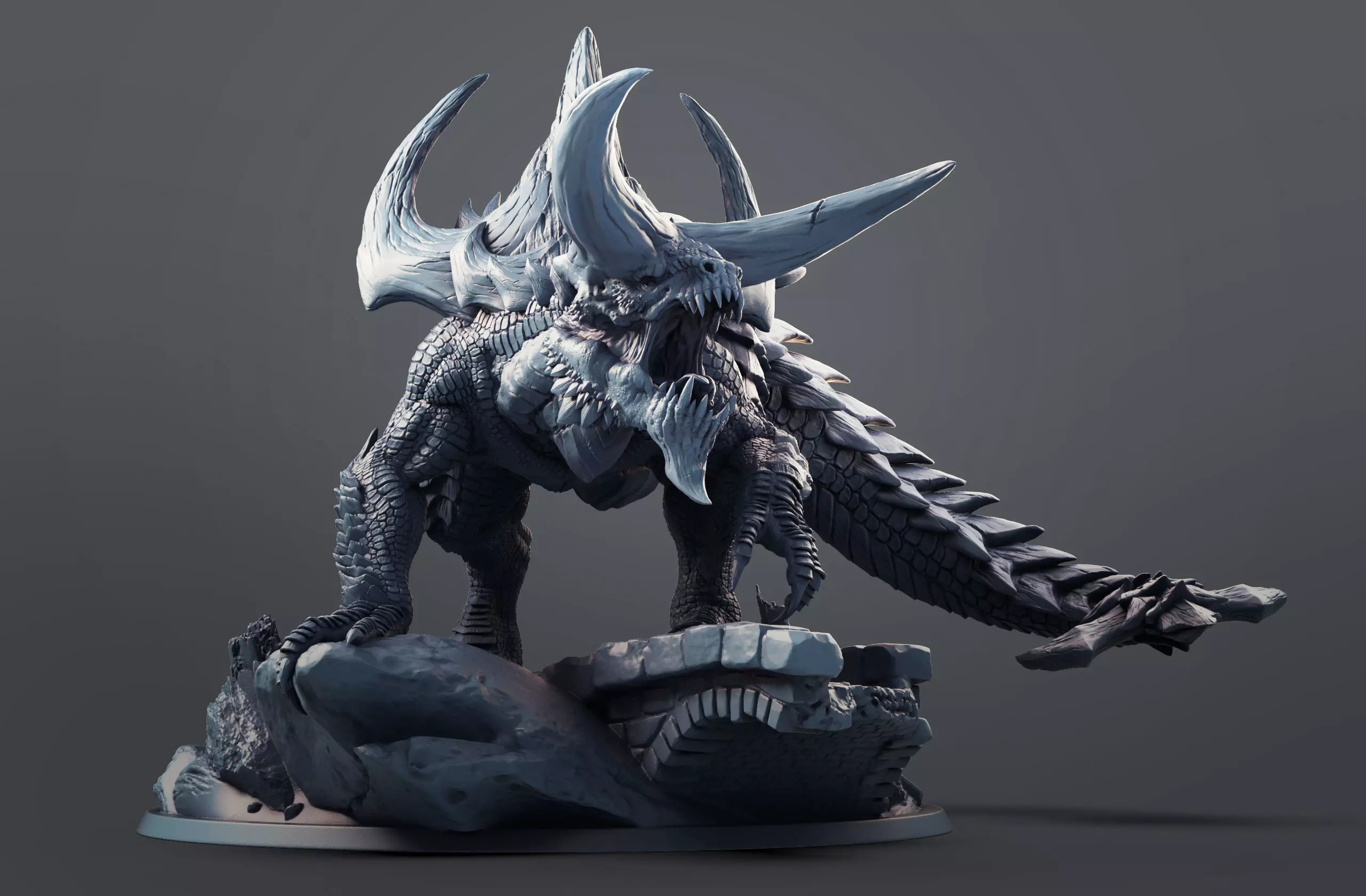 Tarasque dinosaur 3D print model_0
