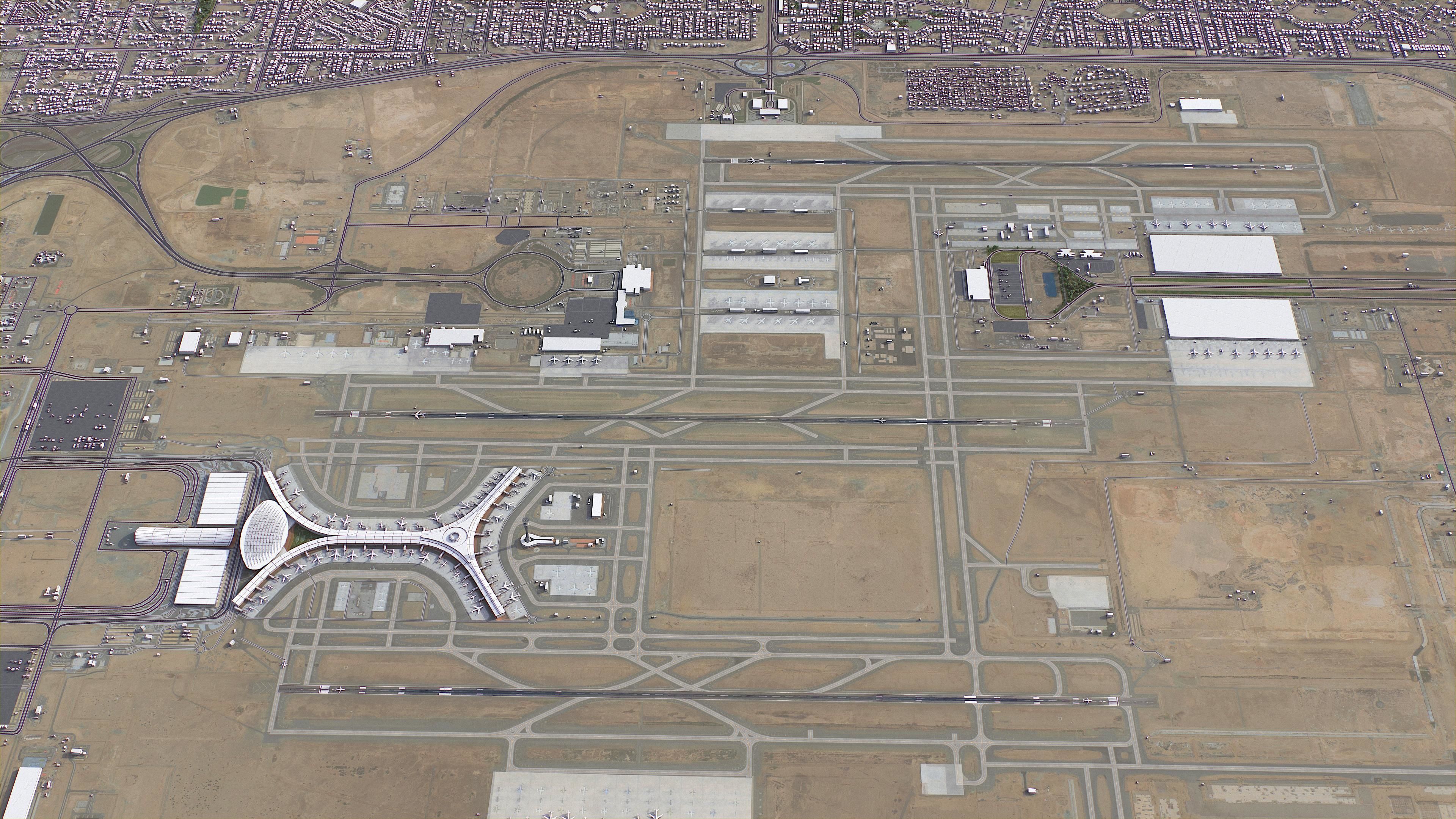 Jeddah - King Abdulaziz Airport Low-poly 3D model_5