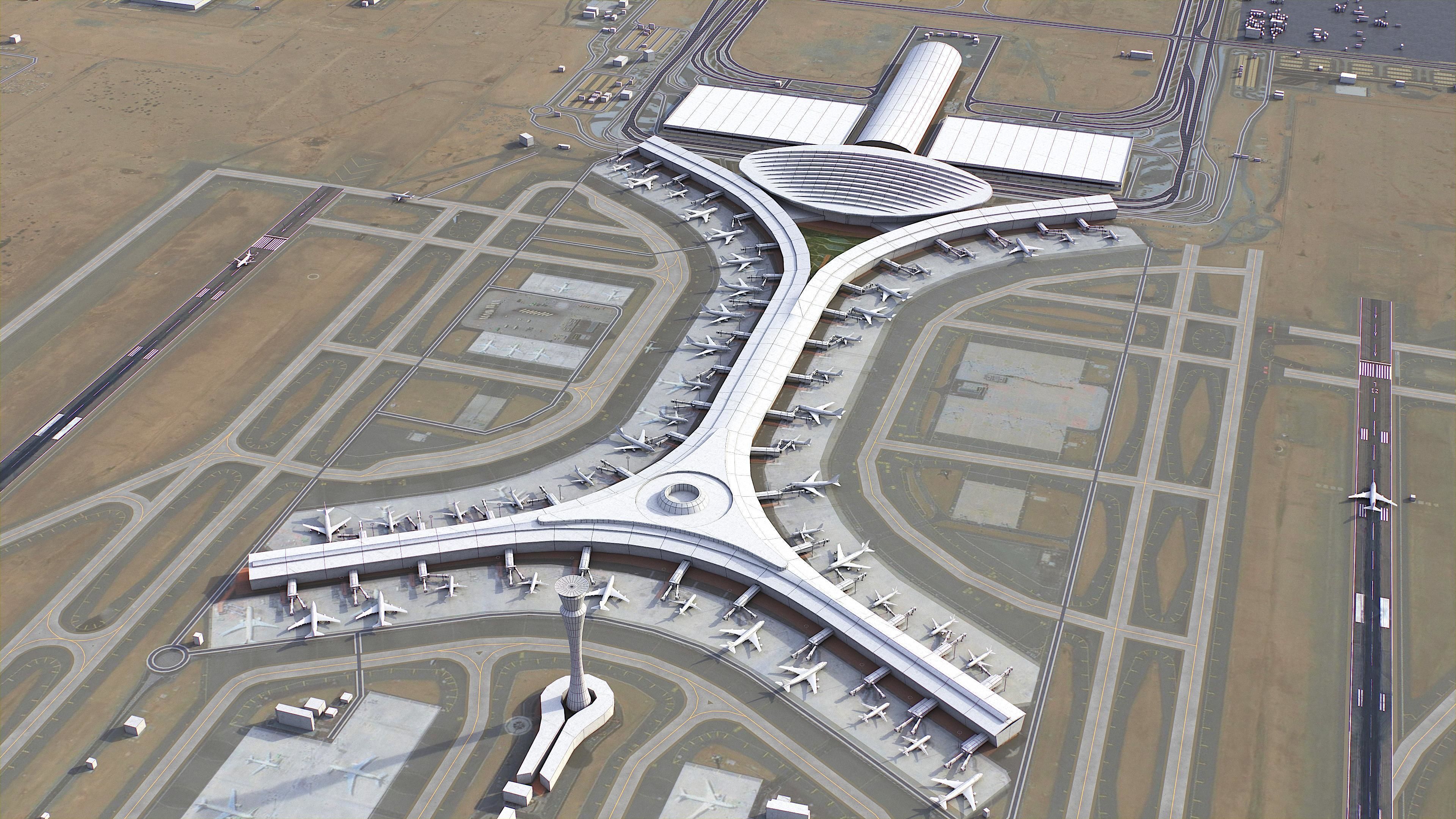 Jeddah - King Abdulaziz Airport Low-poly 3D model_9