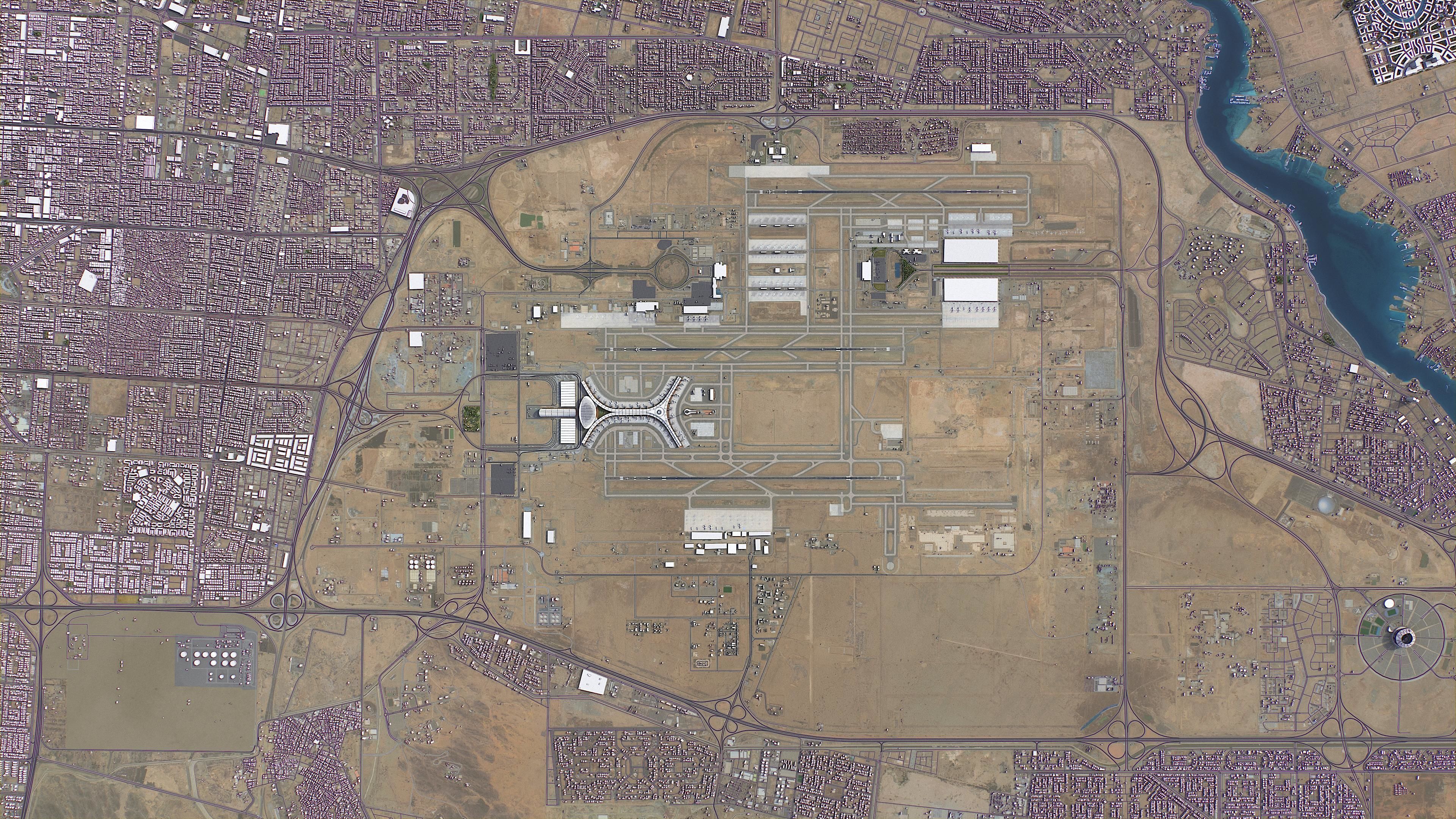 Jeddah - King Abdulaziz Airport Low-poly 3D model_15