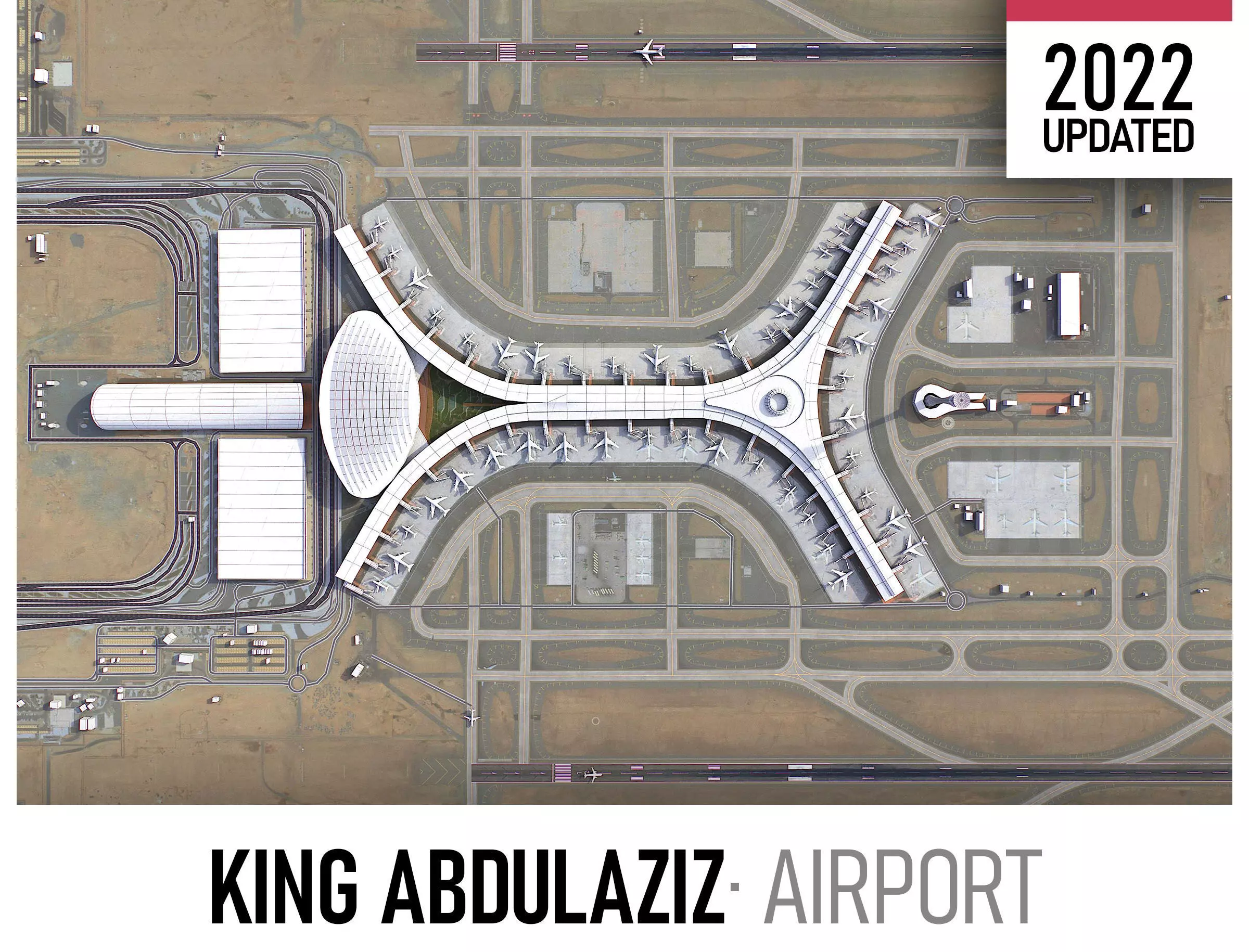 Jeddah - King Abdulaziz Airport Low-poly 3D model_0