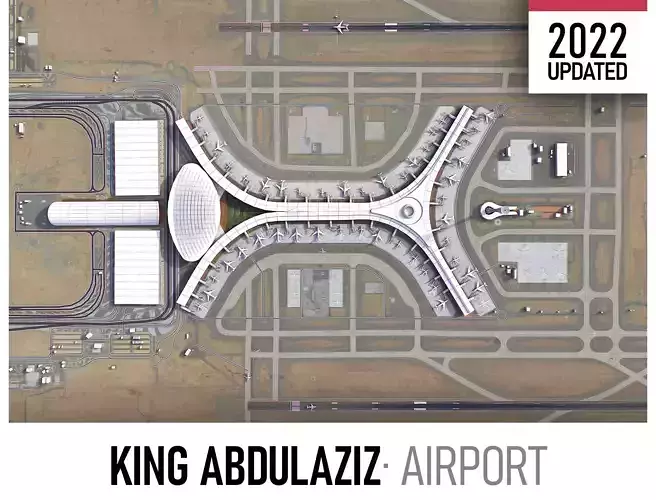 Jeddah - King Abdulaziz Airport Low-poly 3D model