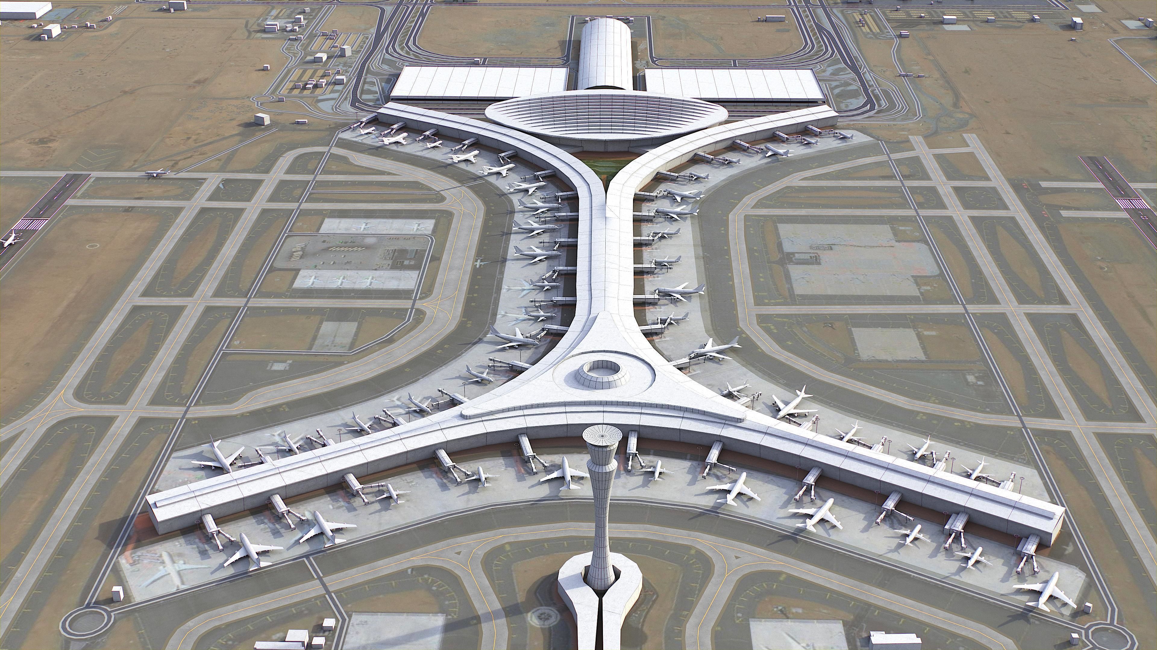 Jeddah - King Abdulaziz Airport Low-poly 3D model_11