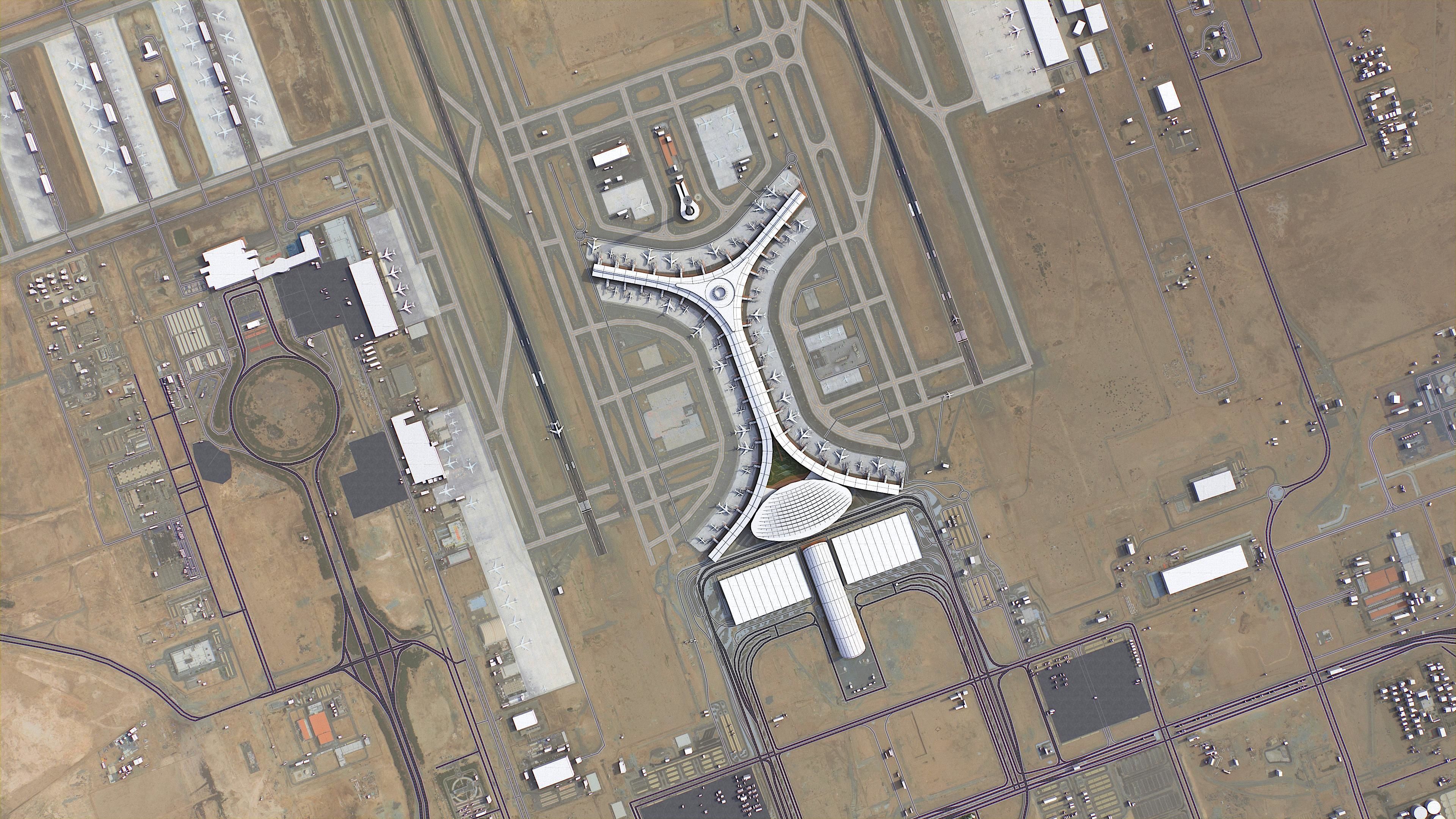 Jeddah - King Abdulaziz Airport Low-poly 3D model_6
