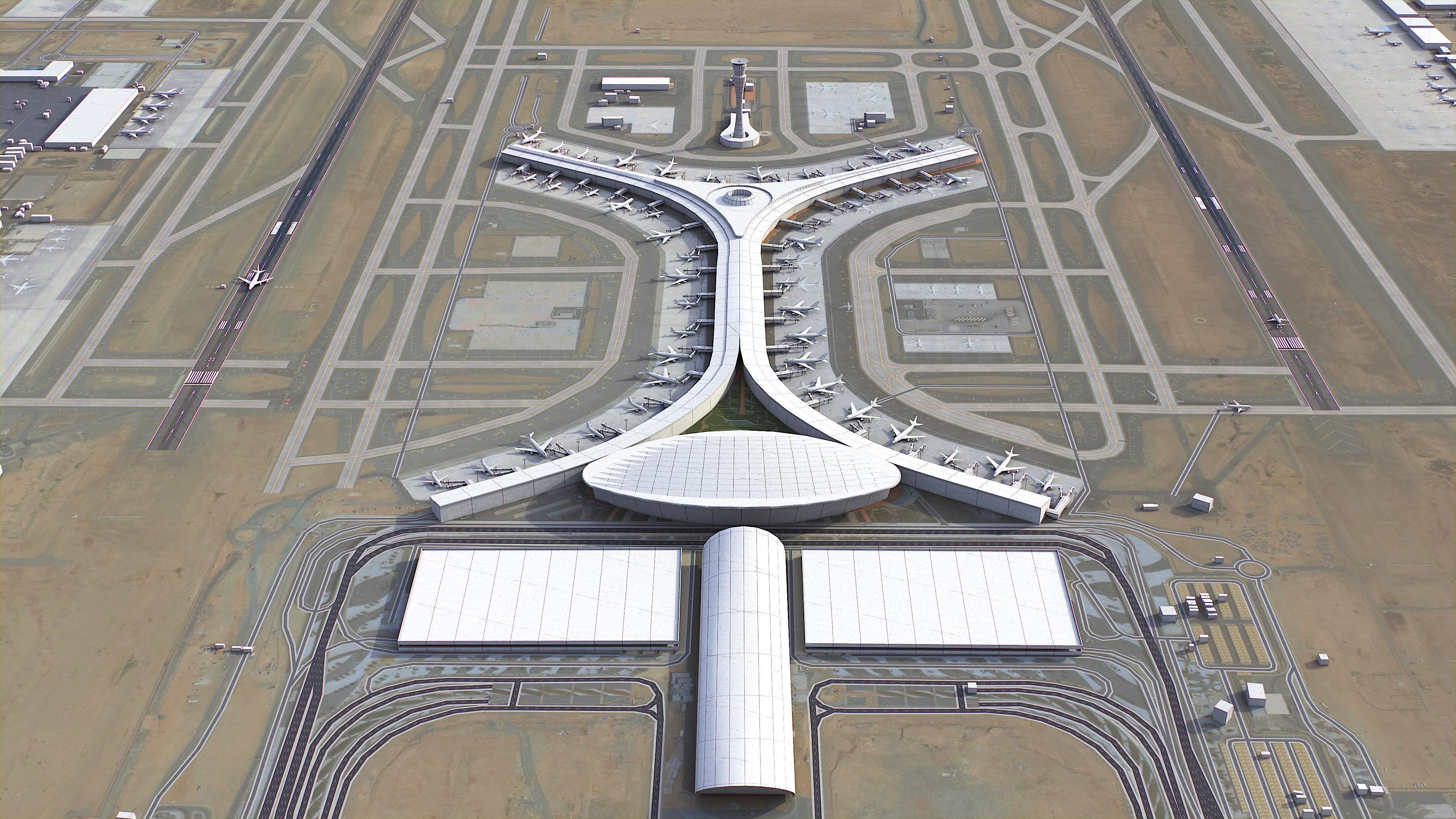 Jeddah - King Abdulaziz Airport Low-poly 3D model_8
