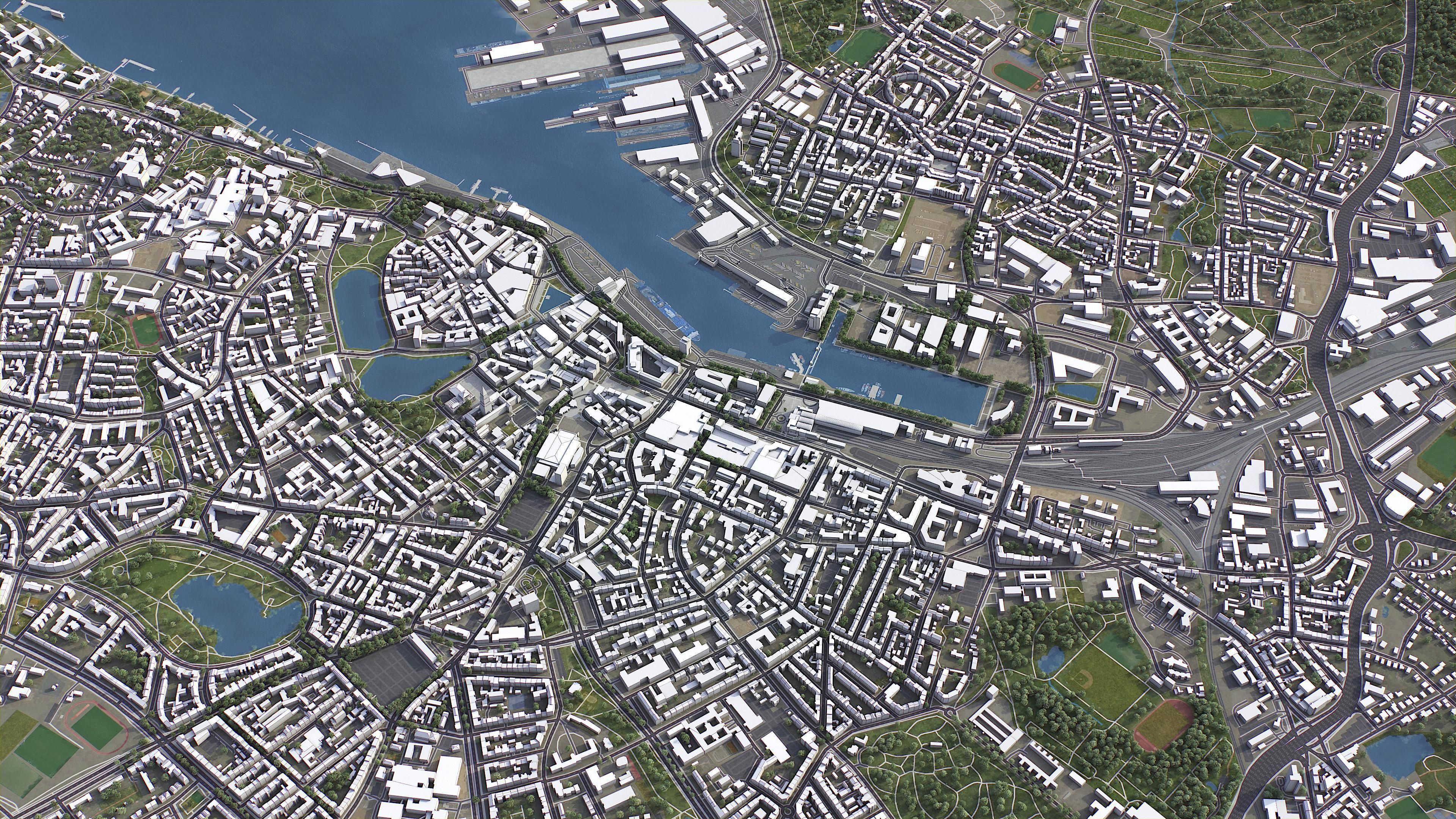 Kiel - 3D City Model Low-poly 3D model_3