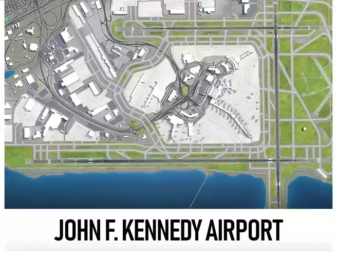 John F Kennedy International Airport - JFK Low-poly 3D model