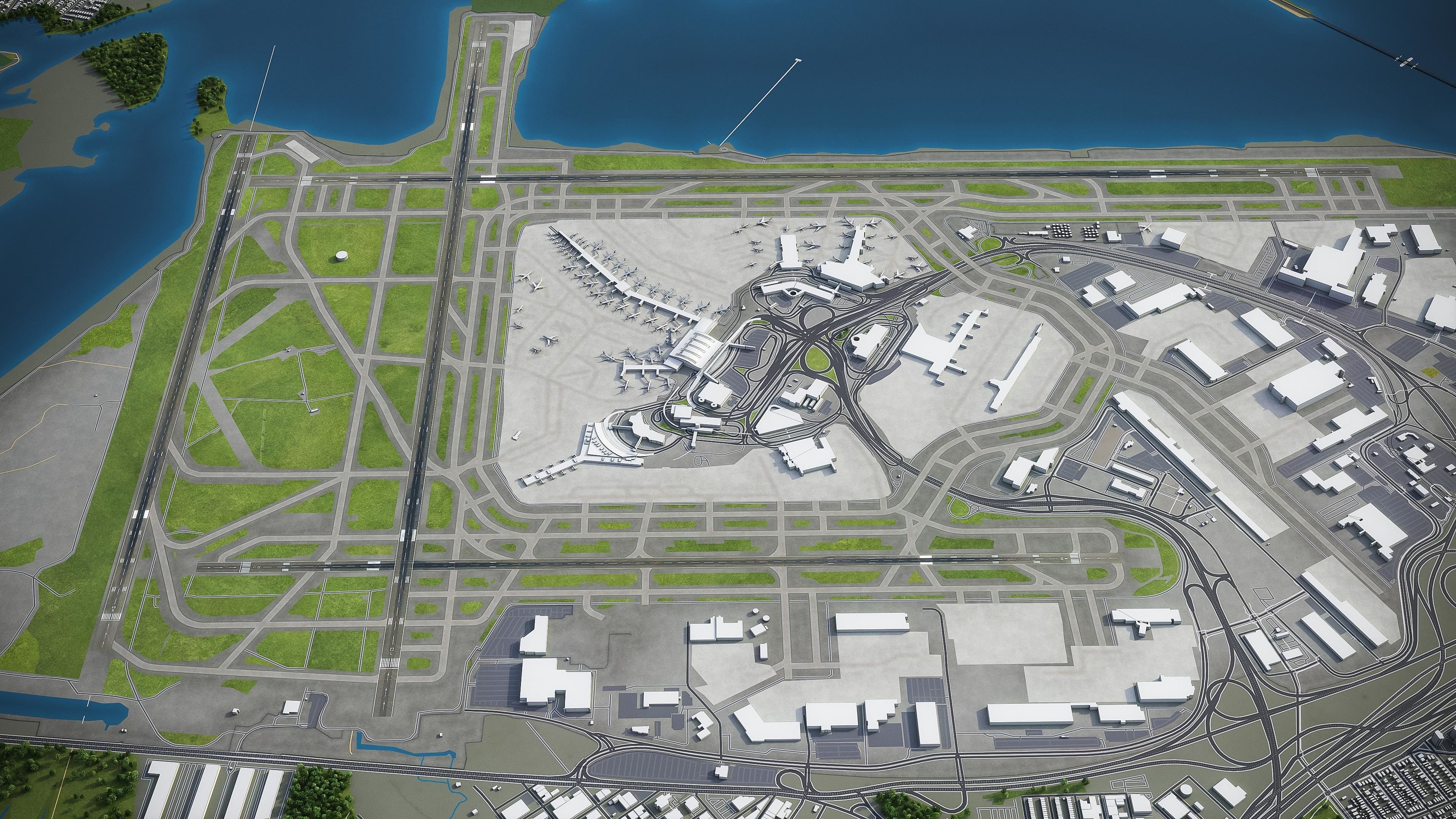 John F Kennedy International Airport - JFK Low-poly 3D model_4