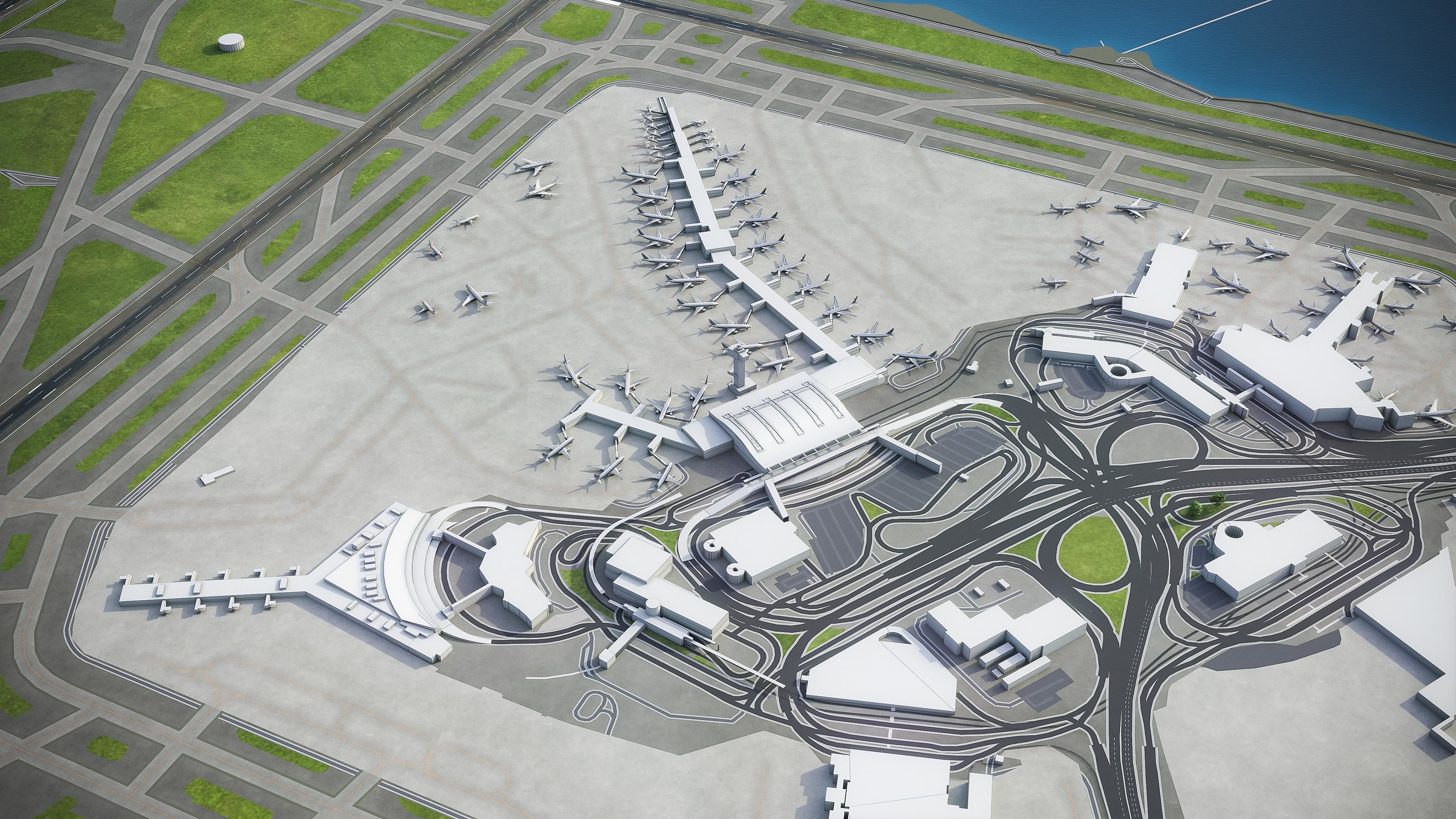 John F Kennedy International Airport - JFK Low-poly 3D model_8