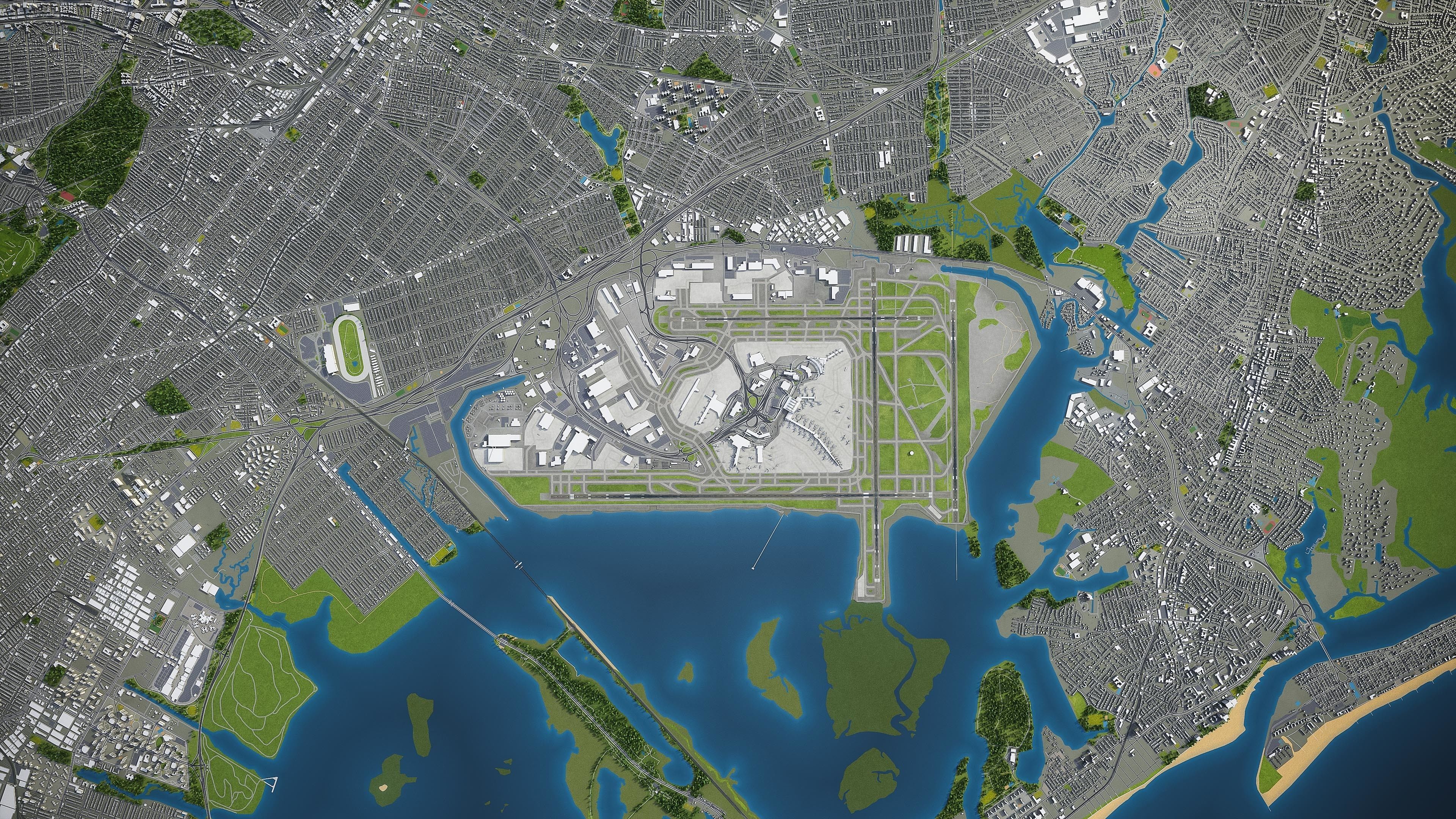 John F Kennedy International Airport - JFK Low-poly 3D model_11