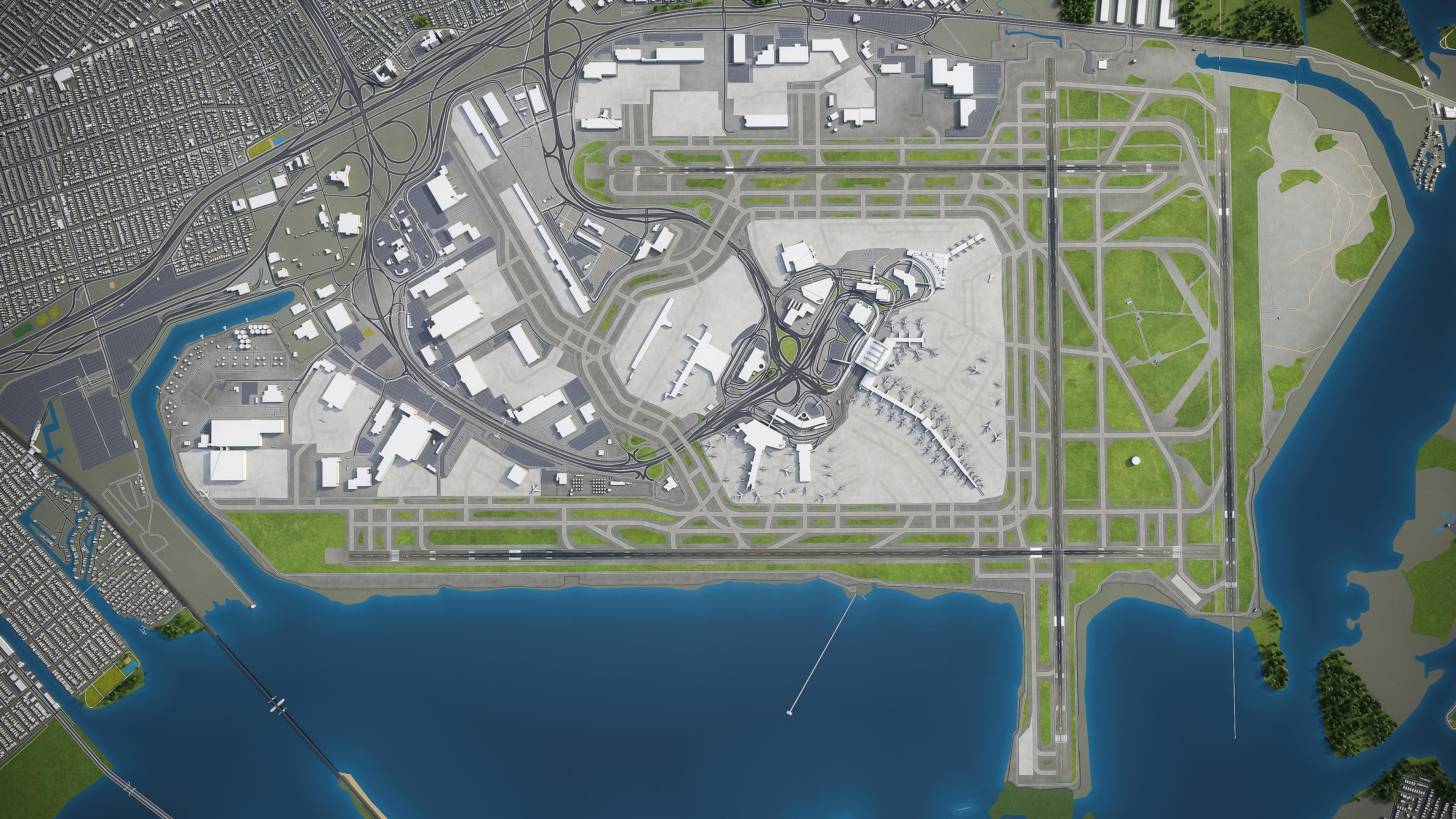 John F Kennedy International Airport - JFK Low-poly 3D model_10
