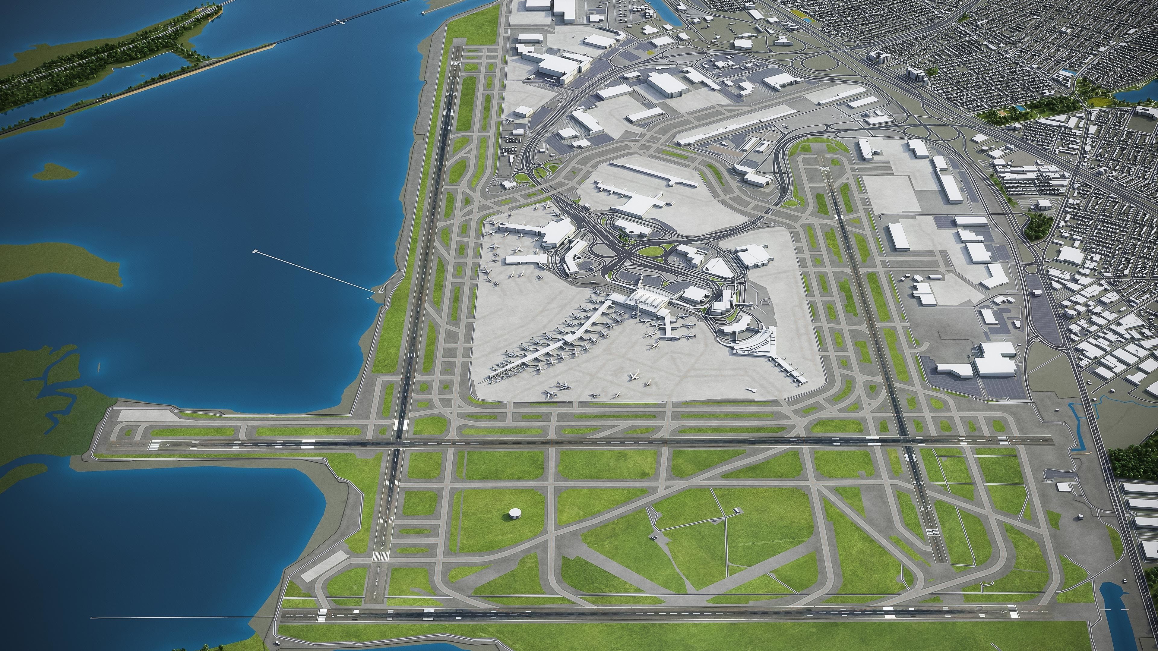 John F Kennedy International Airport - JFK Low-poly 3D model_5