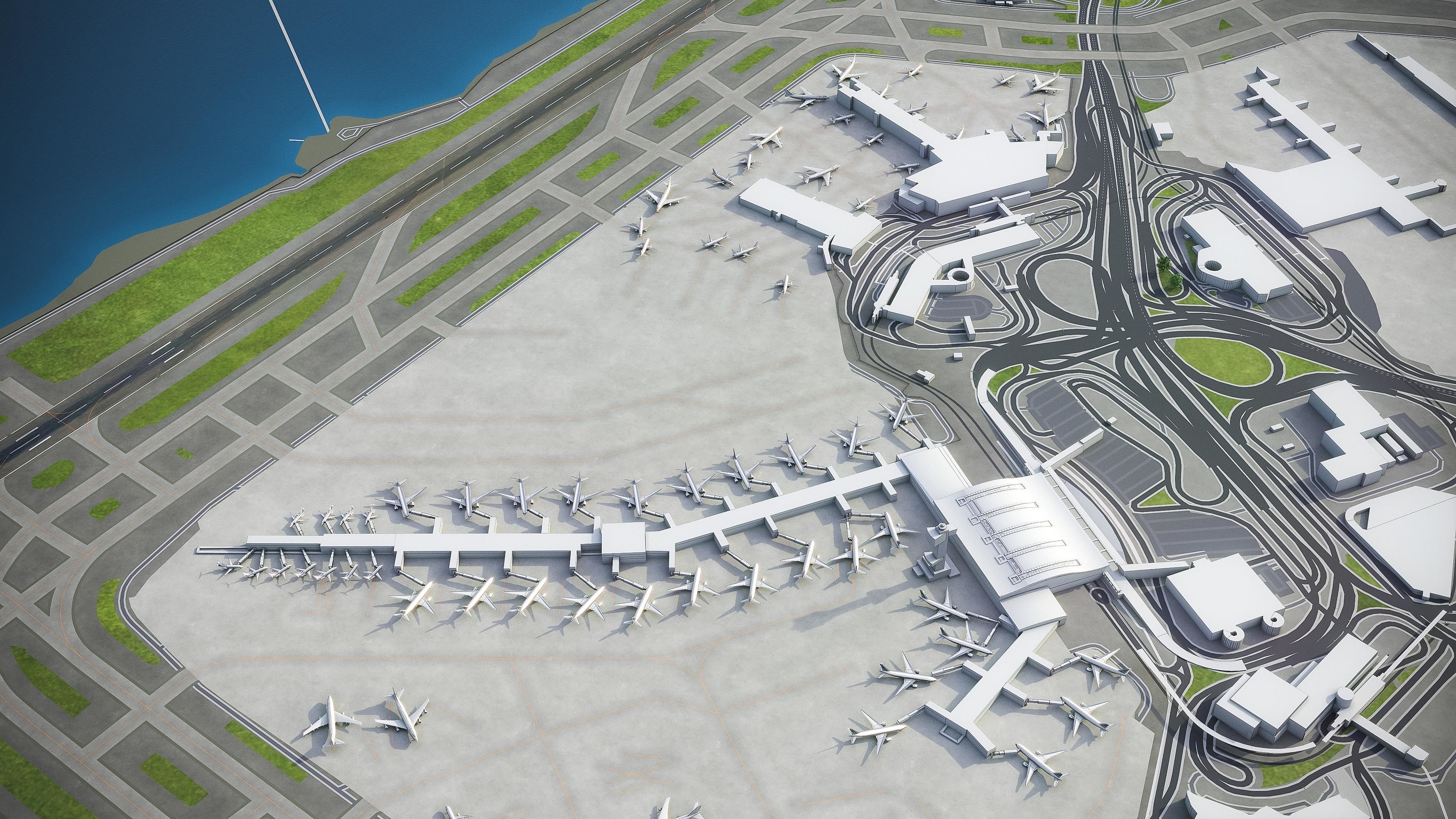 John F Kennedy International Airport - JFK Low-poly 3D model_9