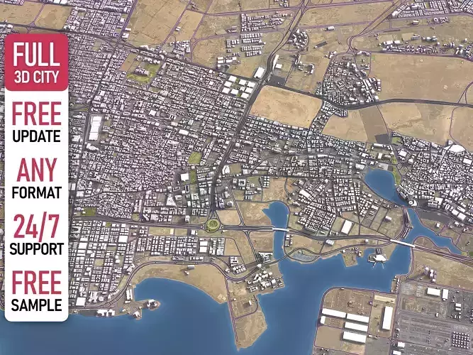 Jeddah - 3D City Model Low-poly 3D model