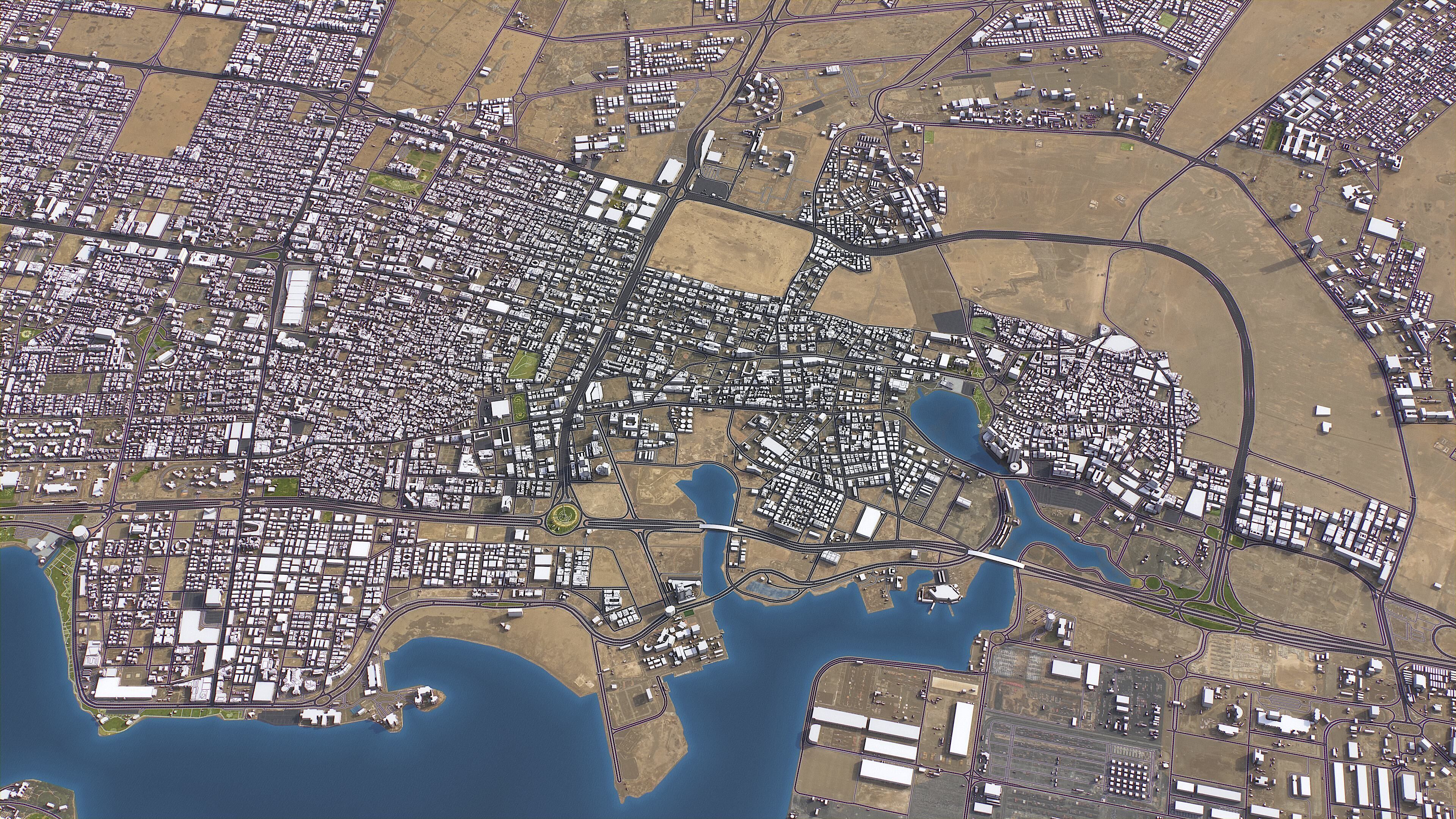 Jeddah - 3D City Model Low-poly 3D model_2