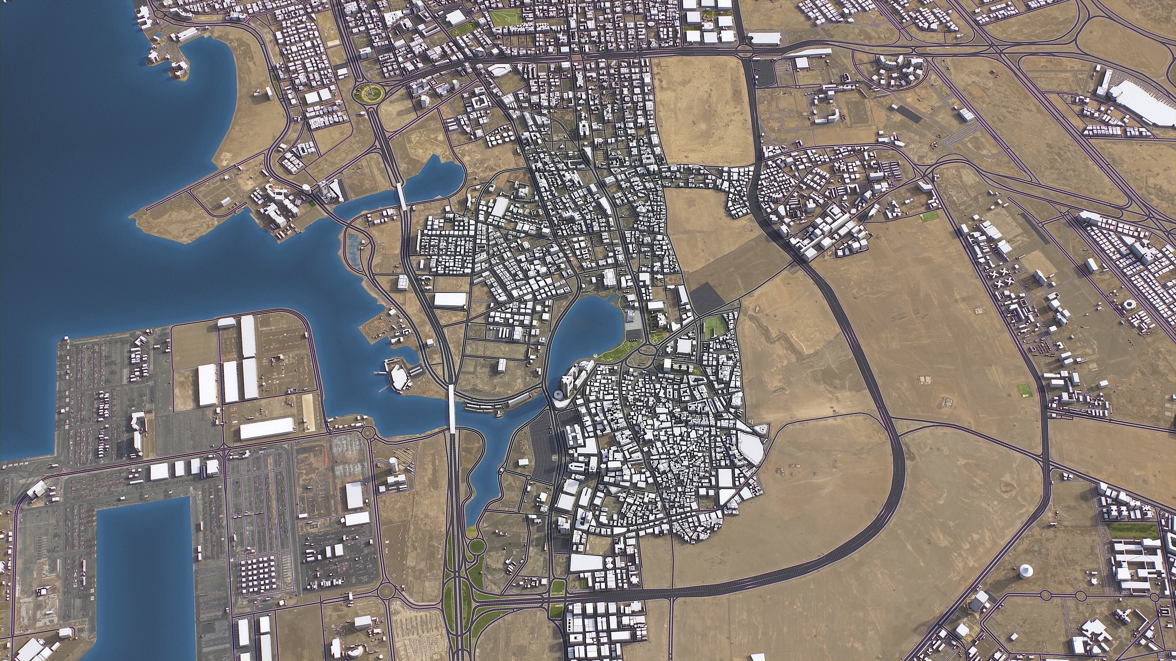 Jeddah - 3D City Model Low-poly 3D model_1