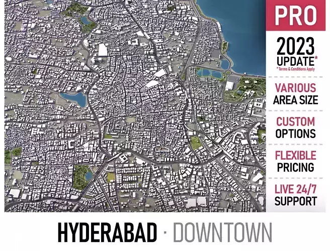 Hyderabad Low-poly 3D model