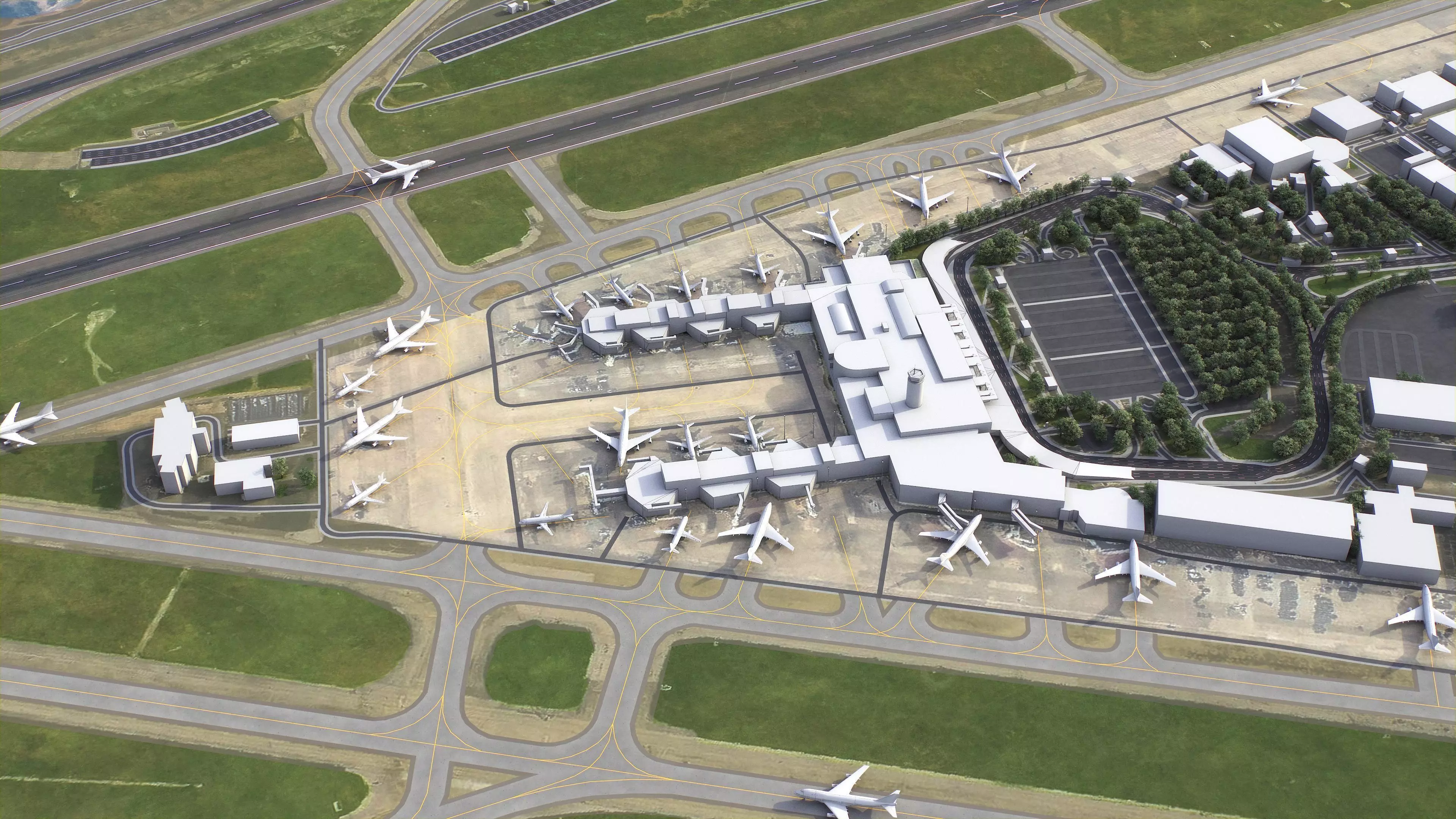 Beirut - Rafic Hariri 3D Airport Low-poly 3D model_5